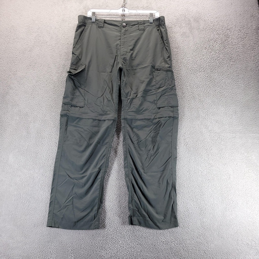 Columbia Pants Mens 34x28 Green Omni Shade Convertible Hiking Cargo Outdoor